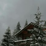 Holzhütte im Winter